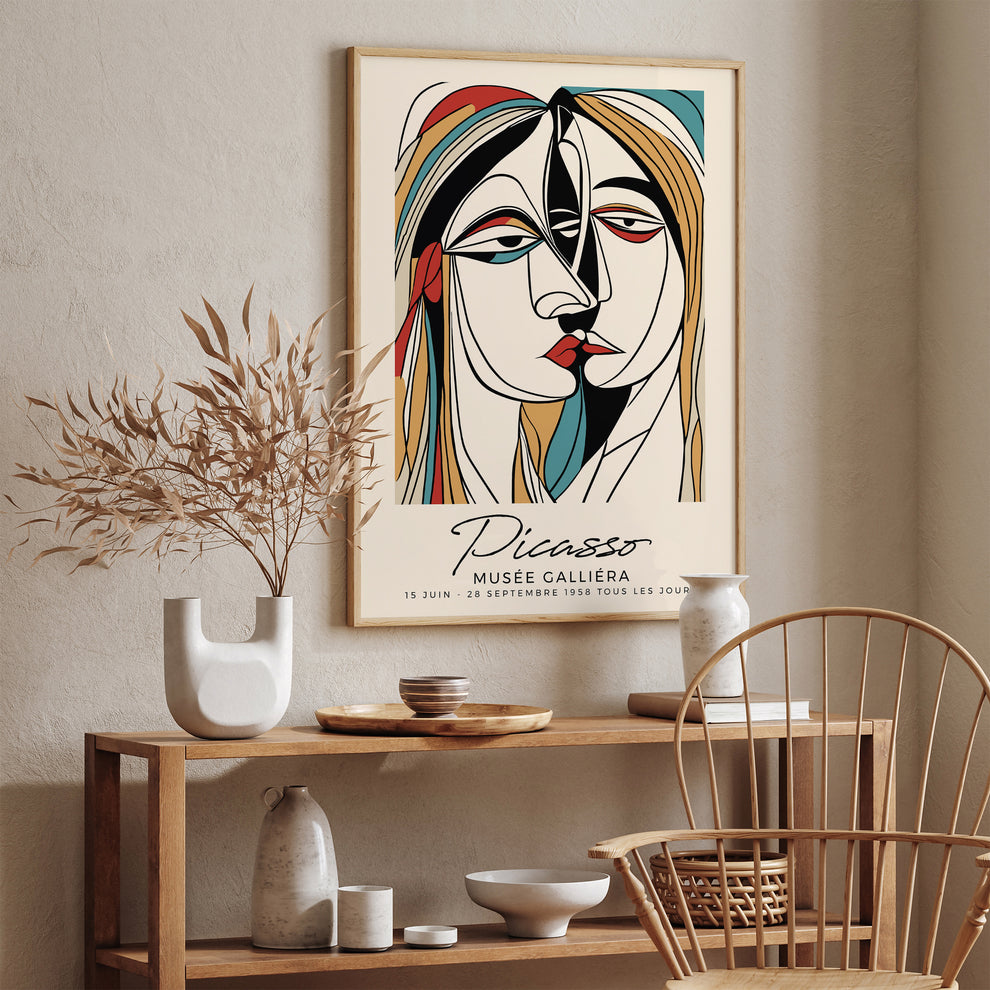 Picasso Line Art Couple Poster – HypeSheriff