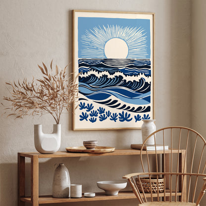 California Sunset in Blue Art Print