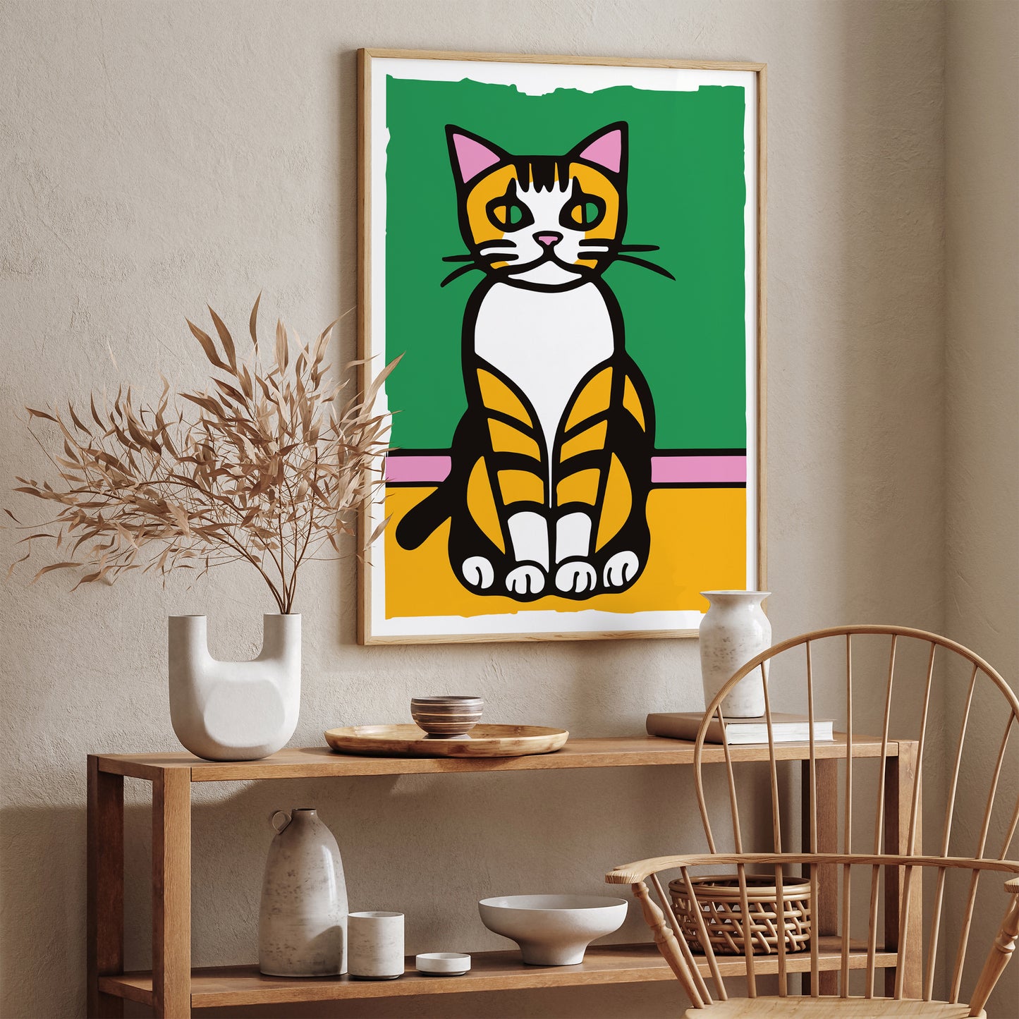 Anxious Kitten Quirky Art Print