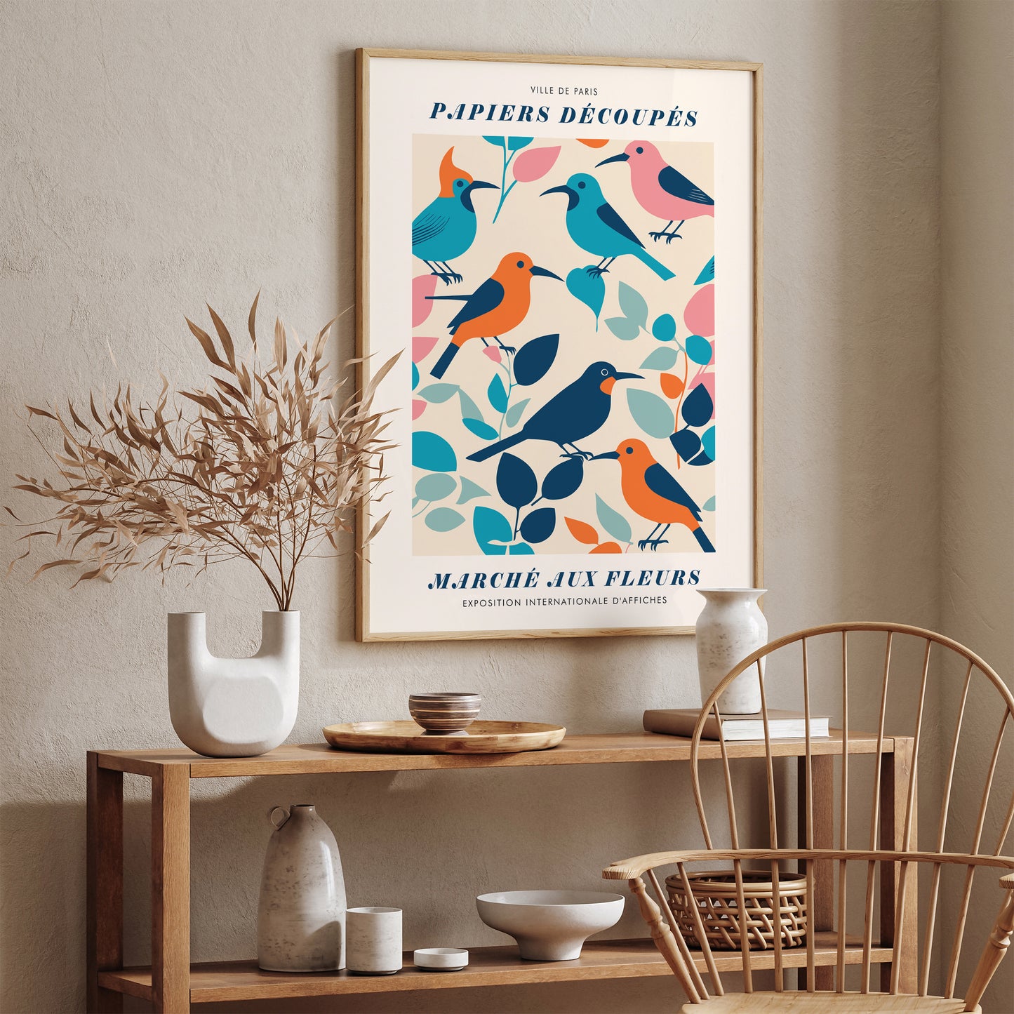 Flower Market Paper Cut Art Poster