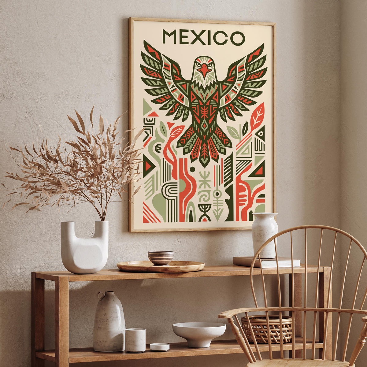 Mexico Eagle Art Poster