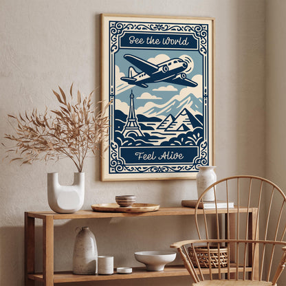 See the World Feel Alive Travel Quote Wall Art Print