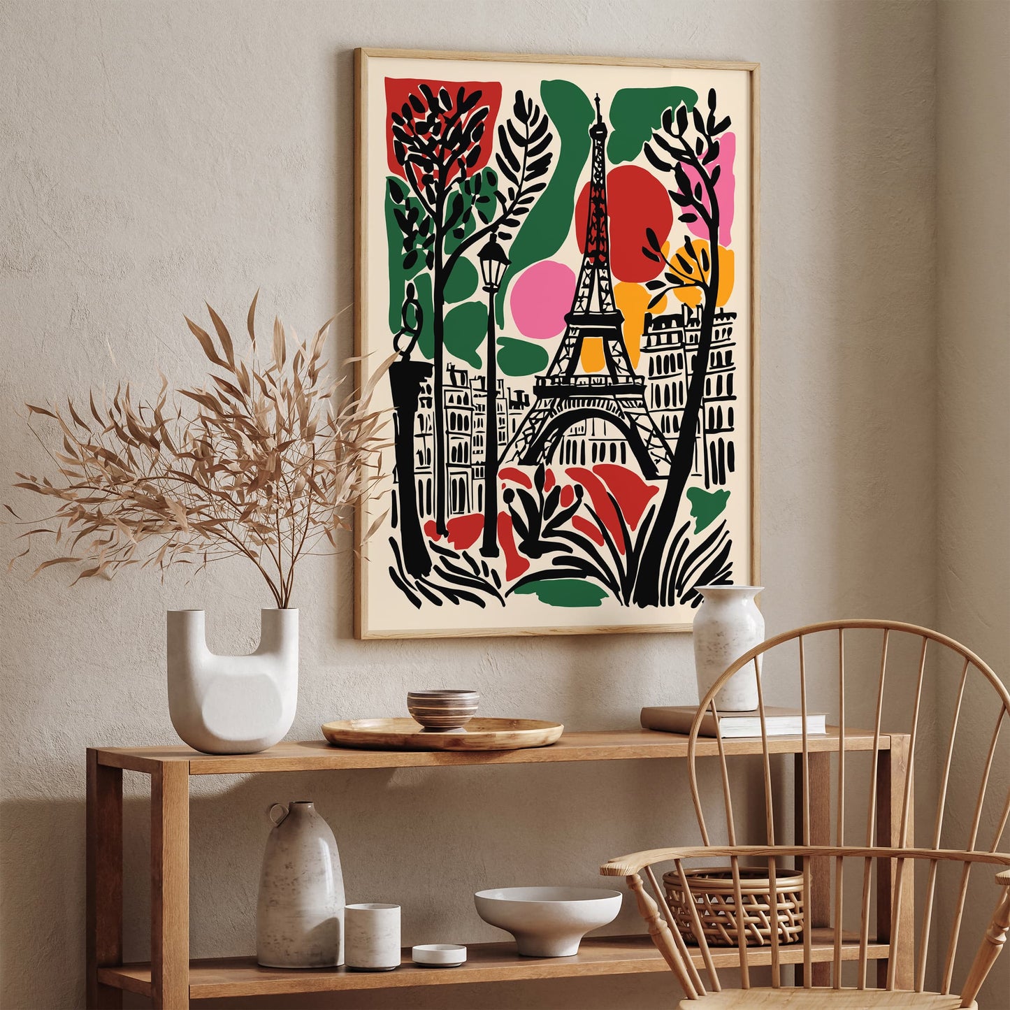 Bohemian Eiffel Tower Paris Colorful Poster