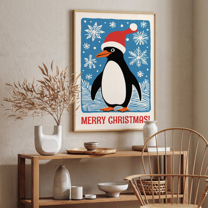 Merry Xmas Cute Penguin Poster