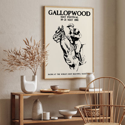 Horse Racing Vintage Poster Goodwood May Festival Giclee