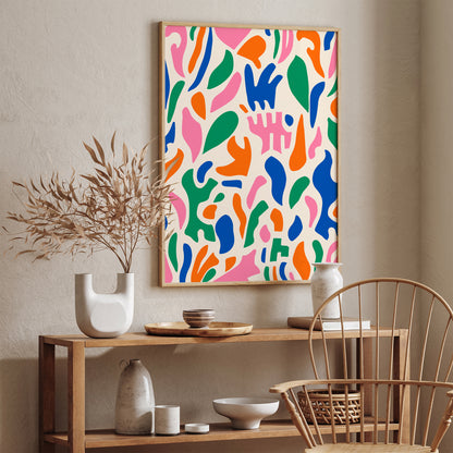 Mid Century Modern Abstract Wall Art - Colorful Poster