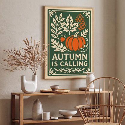 Autumn is Calling Poster - Cozy Autumn Home Decor