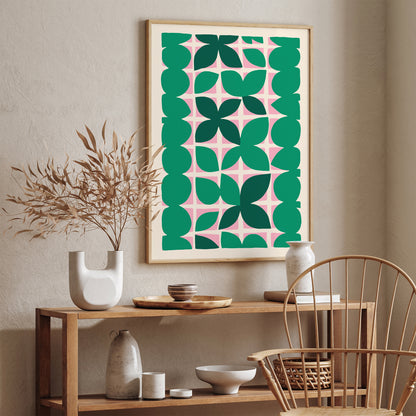 Abstract Green Wall Art, Mid-Century Inspiration