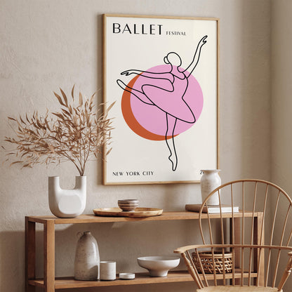 Ballet Festival New York City Poster - Modern Dance Line Art Print