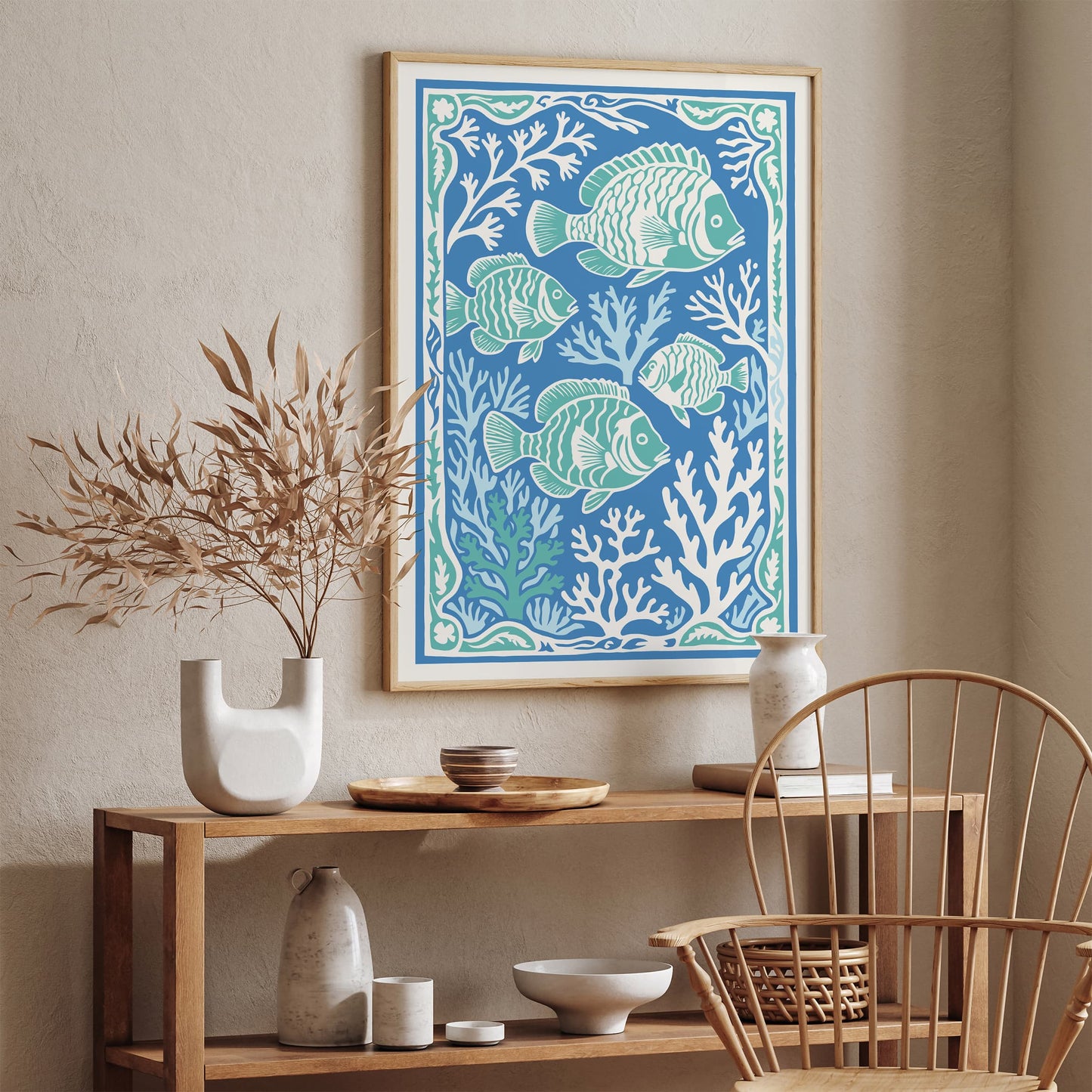 Nautical Fish Rococo Style Print