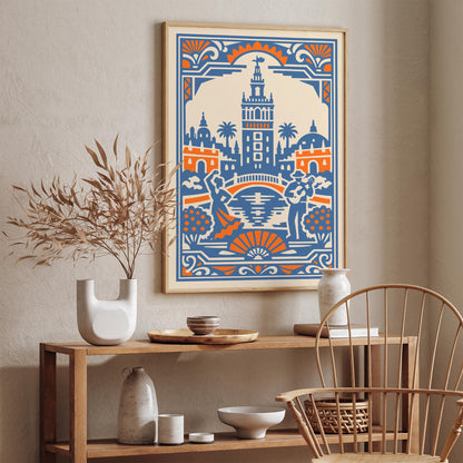 Andalusia Seville Travel Poster – Spain Wall Art Print