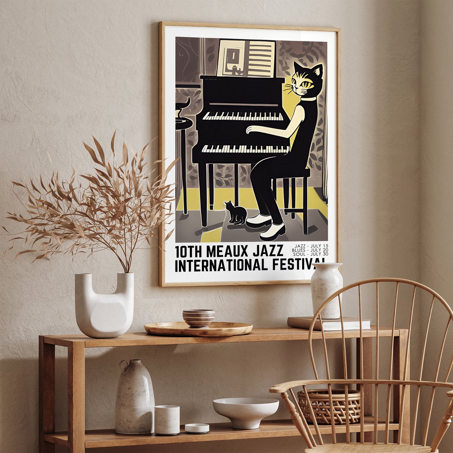 10th Meaux Jazz Festival - Piano Cat Poster