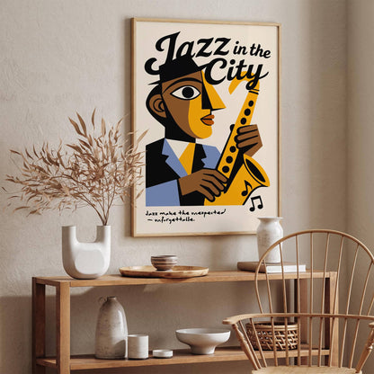 Jazz in the NYC City Music Poster