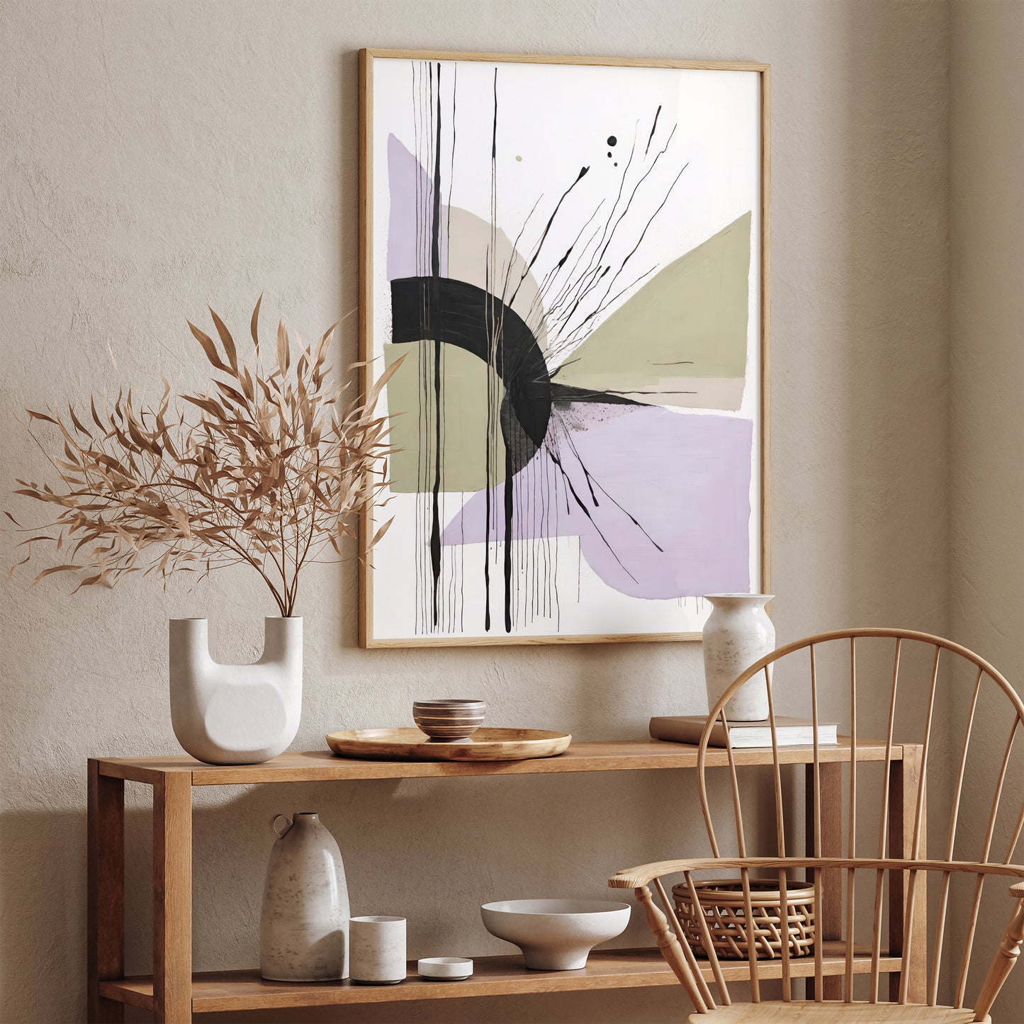 Chic Abstract Wall Art for 2024's Stylish Interiors