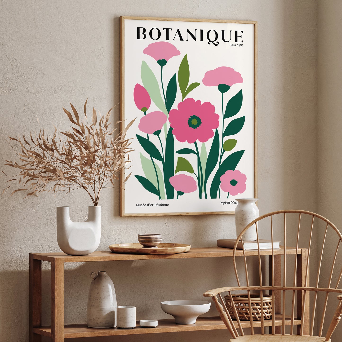 Botanical Flower Art Print - Modern French Poster