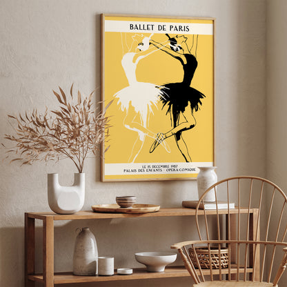 Retro Ballerinas Wall Art - French Ballet Poster