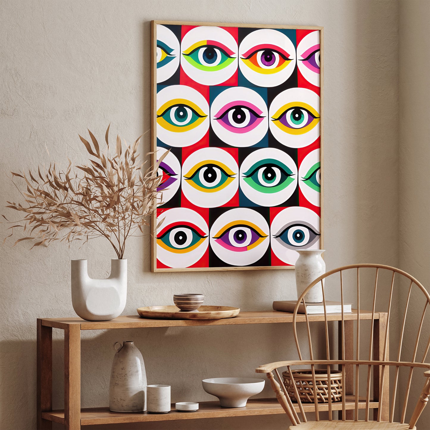 Pop-Art Eyes Collage Art Print