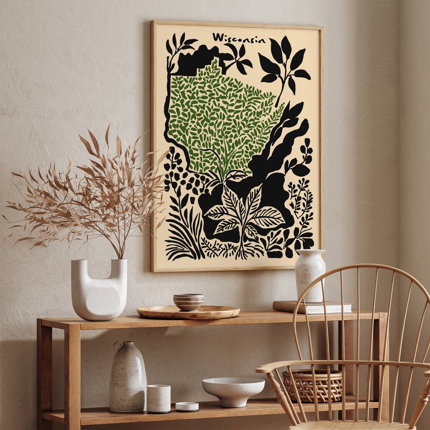 Wisconsin Abstract Map Poster