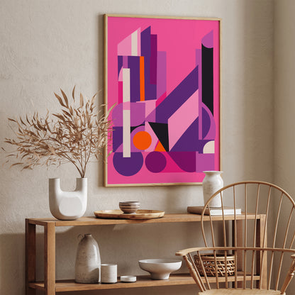 Abstract Still Life Pink and Purple Poster