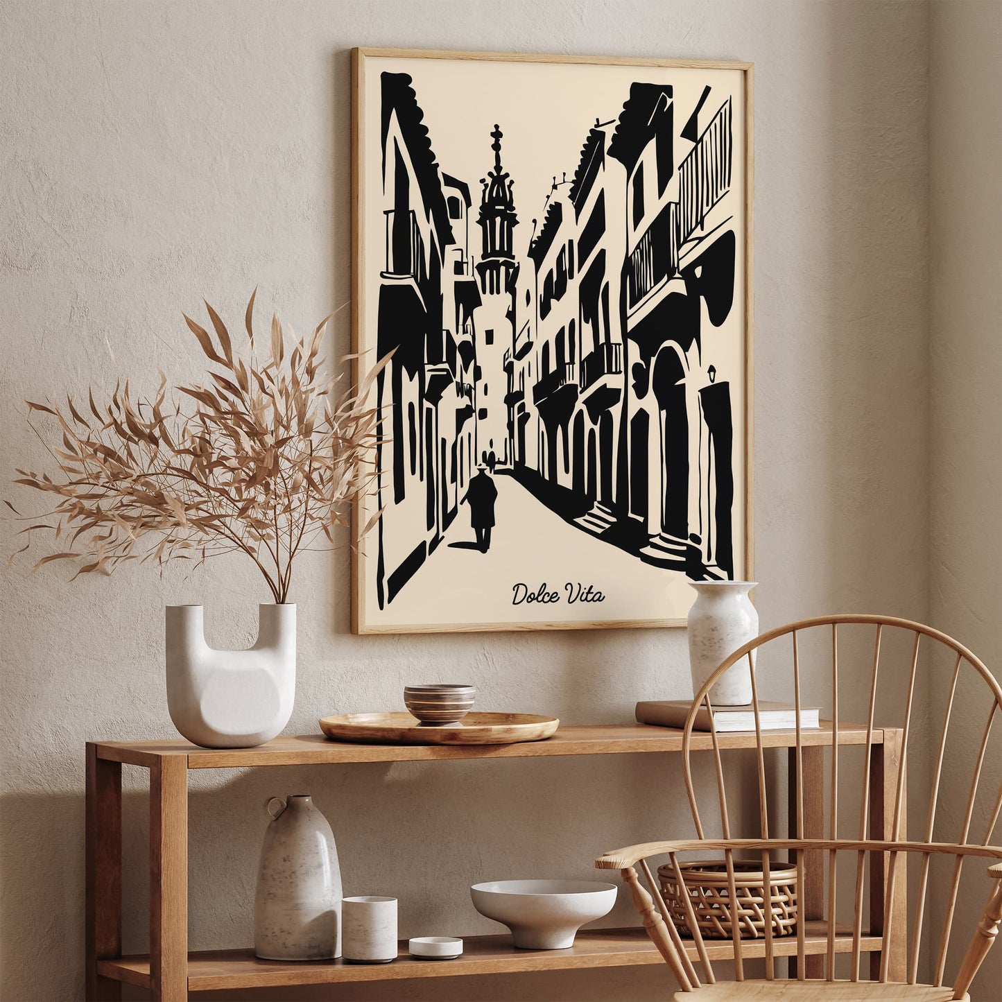 Dolce Vita Italian Cityscape Poster
