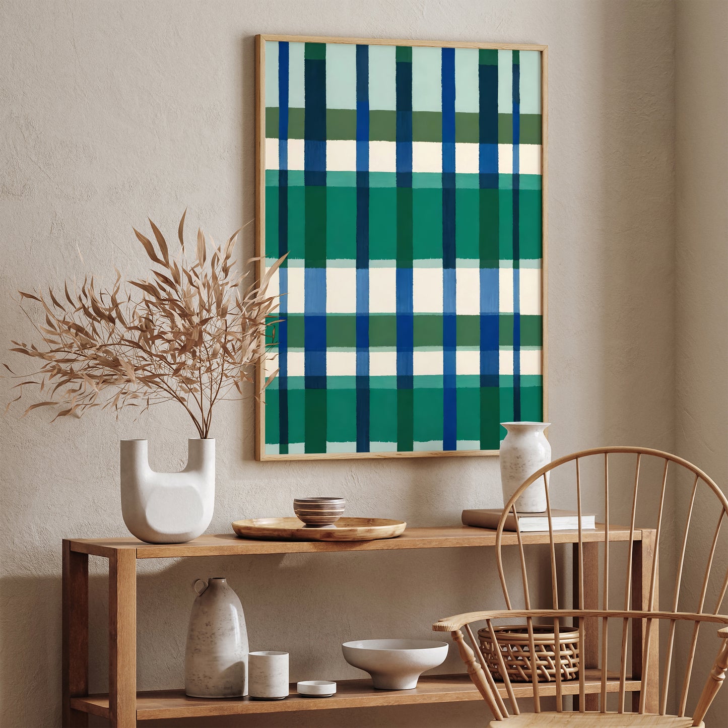 Abstract Tartan Wall Art - Cottage House Print