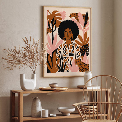 Boho Chic Woman Cheetah Poster