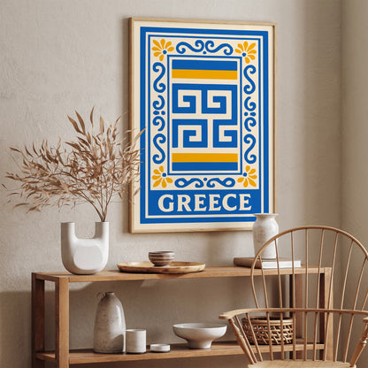 Greece Blue Travel Poster