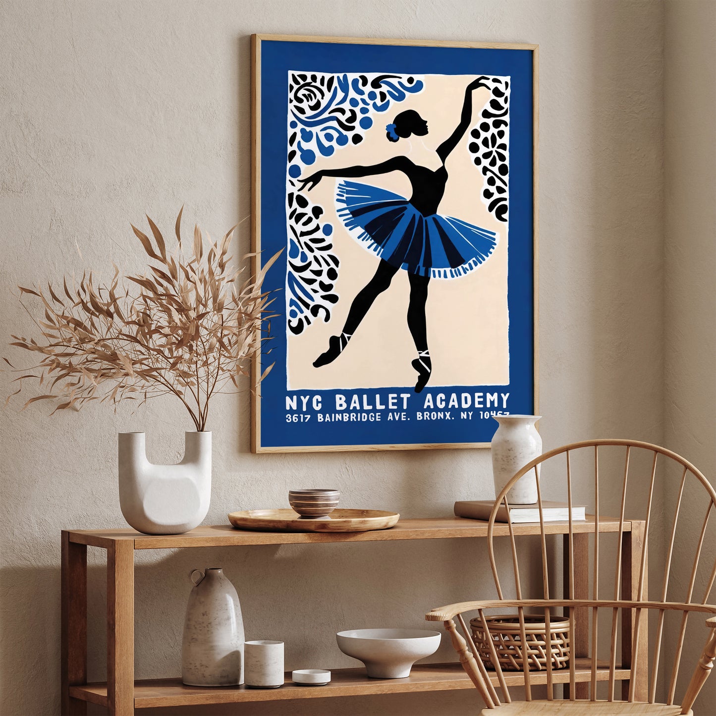 NYC Ballet Academy Retro Poster