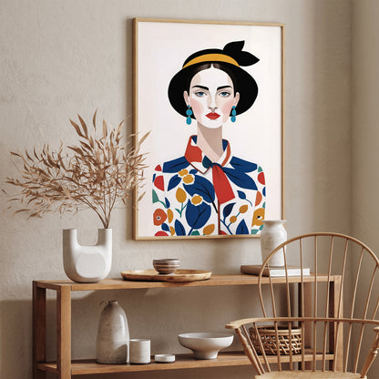 Vintage Fashion Woman Portrait Wall Art