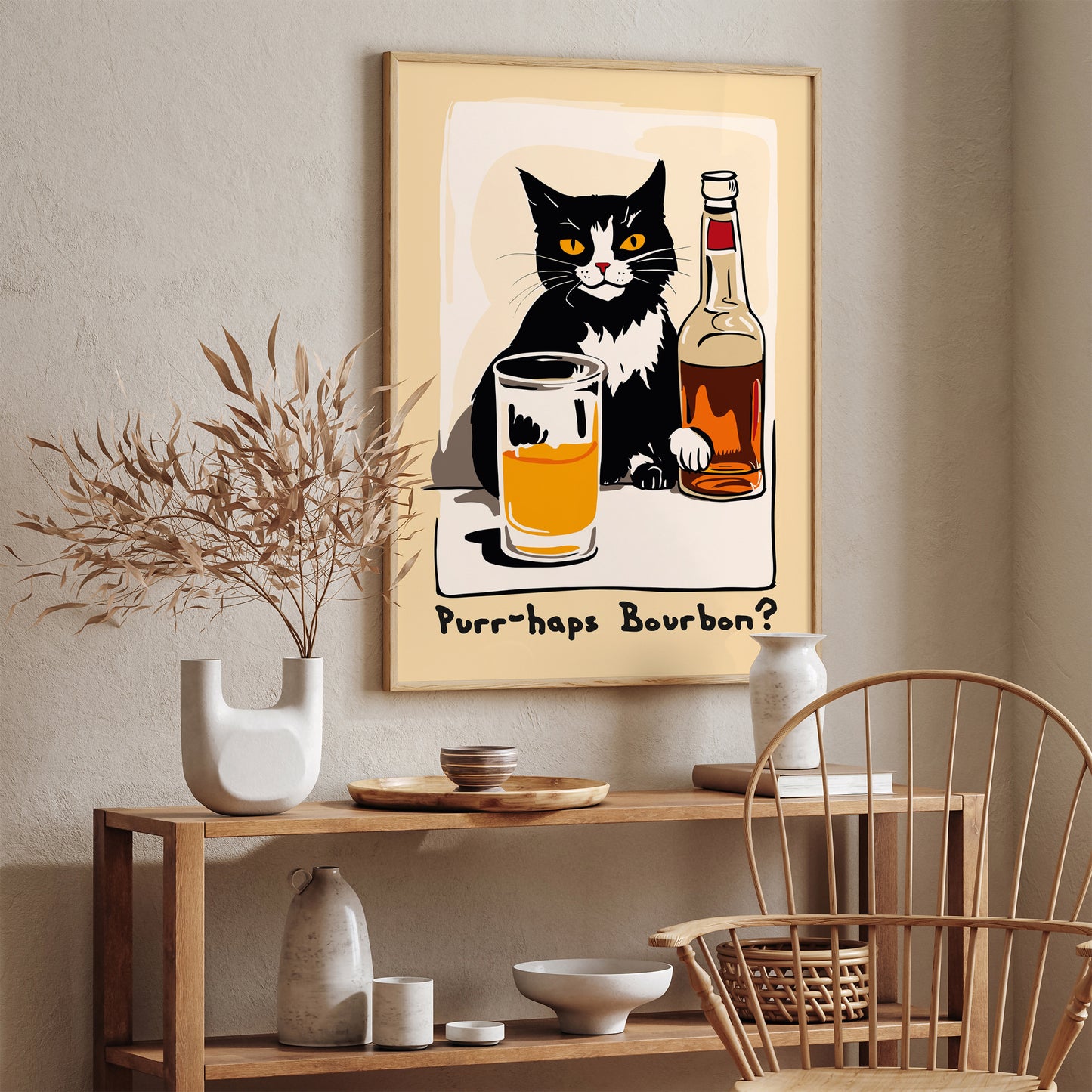 Funny Bourbon Cat Poster