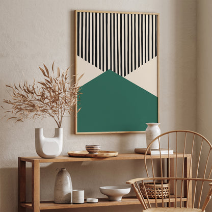 Retro Green Geometric Art Print