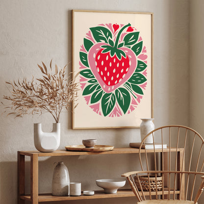 Cute Strawberry Art Print 2025