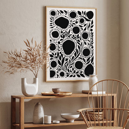 Minimalist Black and White Abstract Art Print