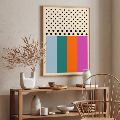 Mid Century Modern Abstract Poster - Colorful Retro Wall Art