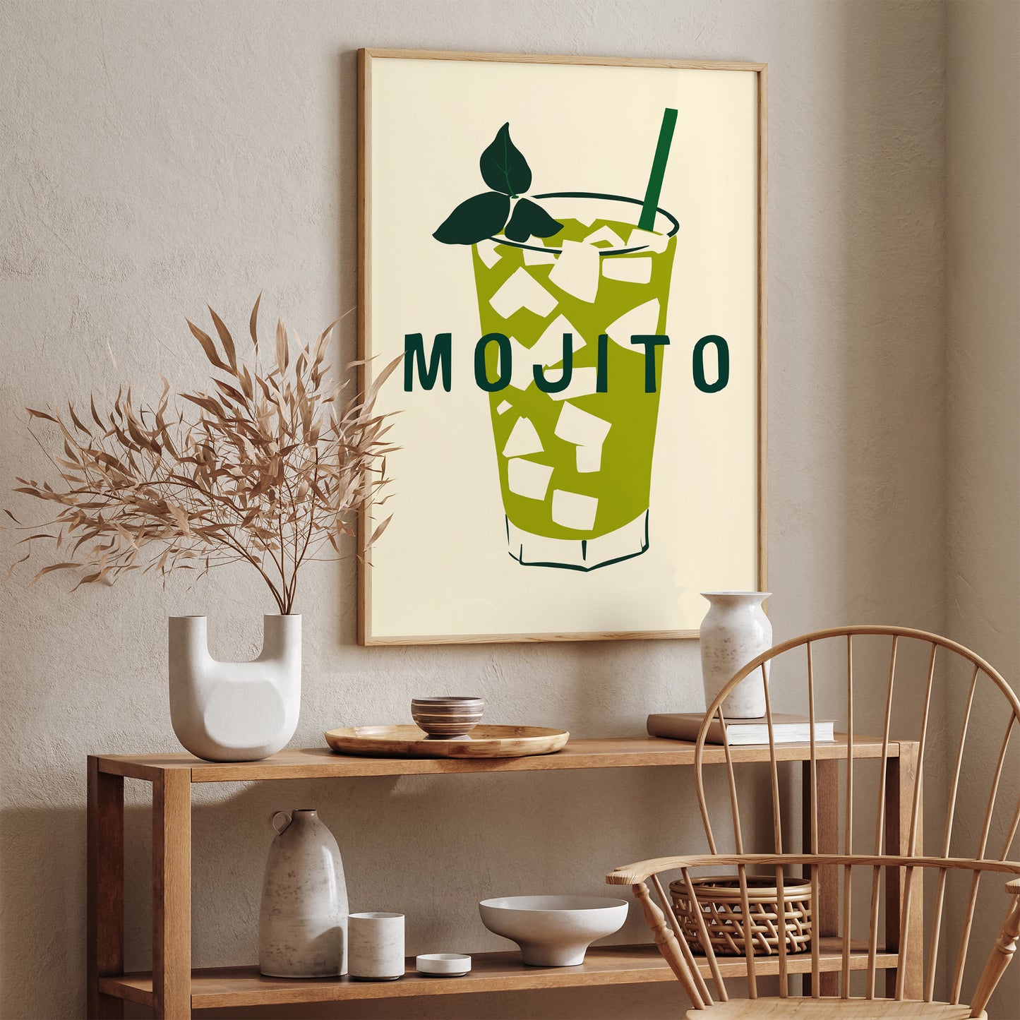 Mojito Drink Retro Green Poster