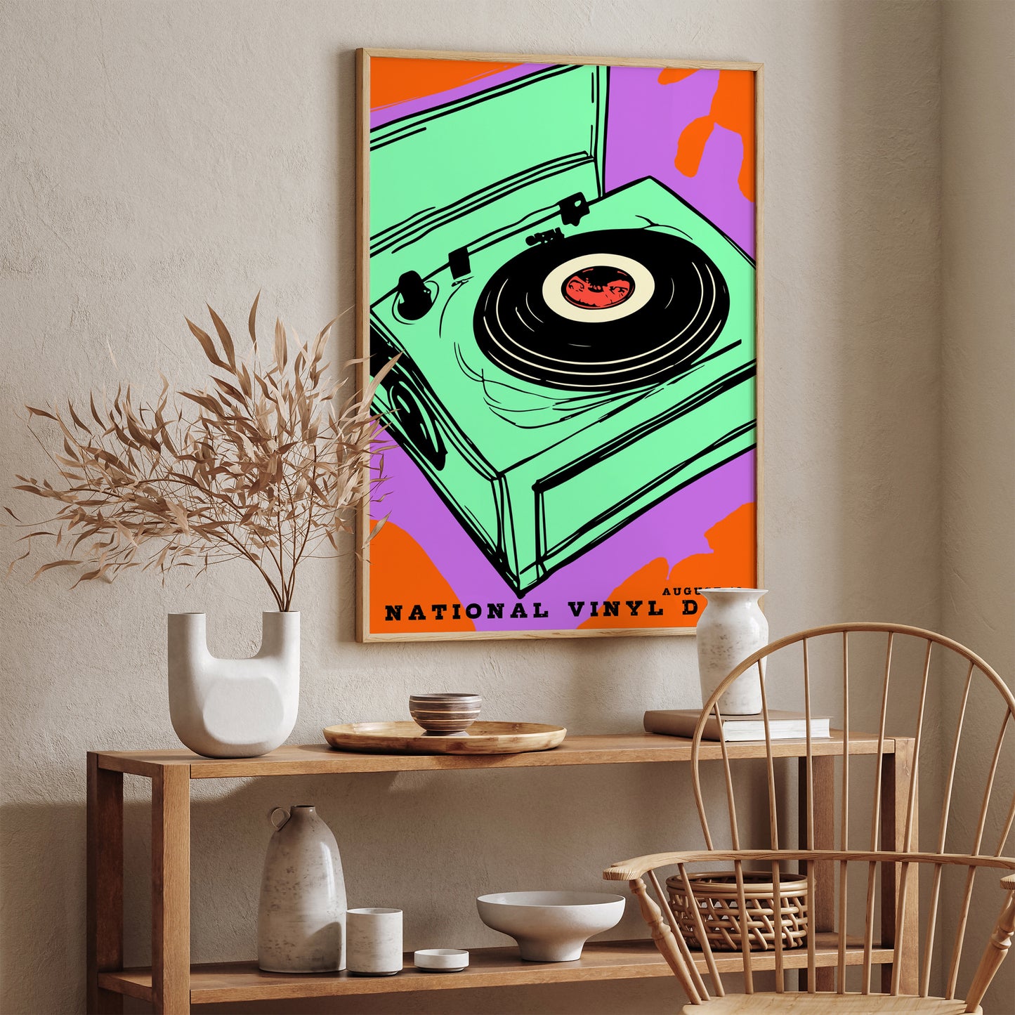 National Vinyl Day Retro Colorful Poster