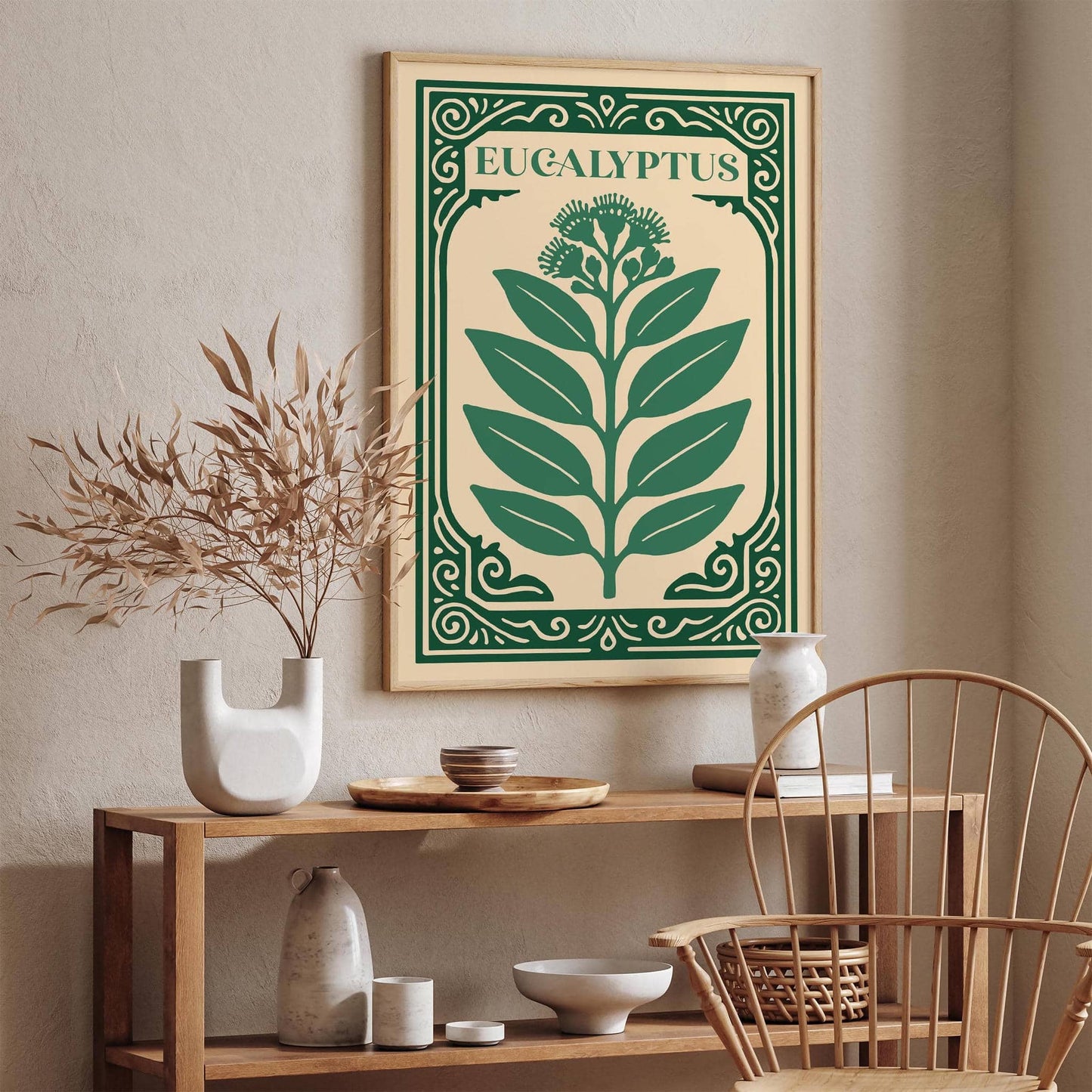Eucalyptus Green Poster - Nature Rococo Revival Print