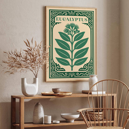 Eucalyptus Green Poster - Nature Rococo Revival Print