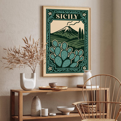 Sicily Poster Landscape Travel Print