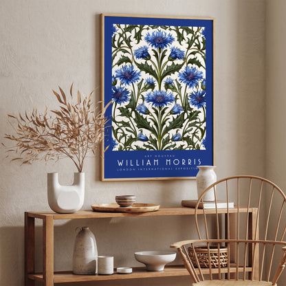 William Morris Blue London Exhibition Poster