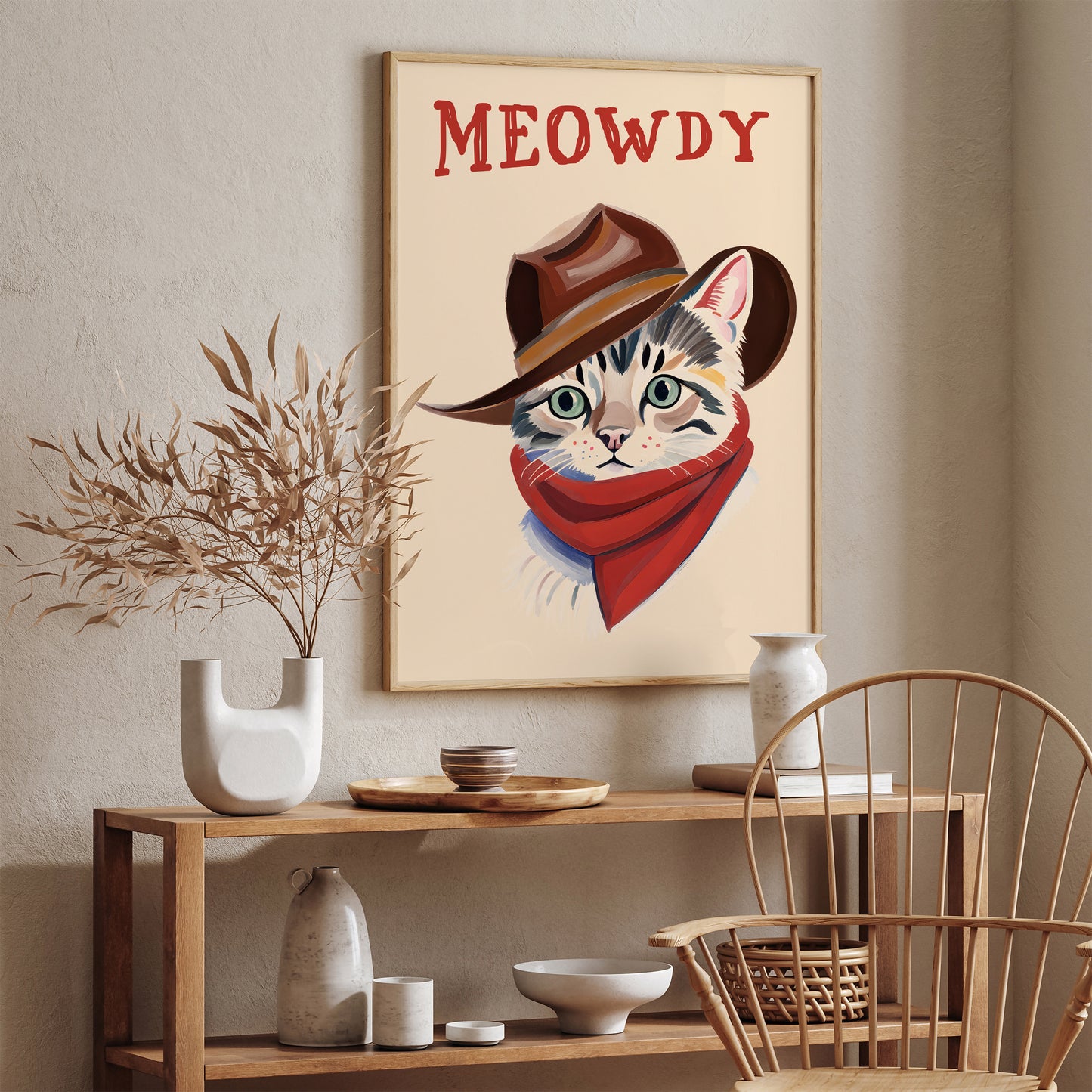 Meowdy Cat Cowboy Poster