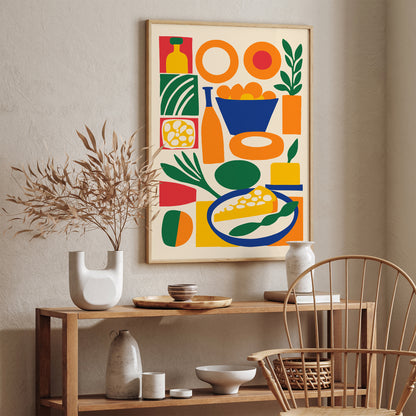 Abstract Retro Kitchen Still Life Art Print