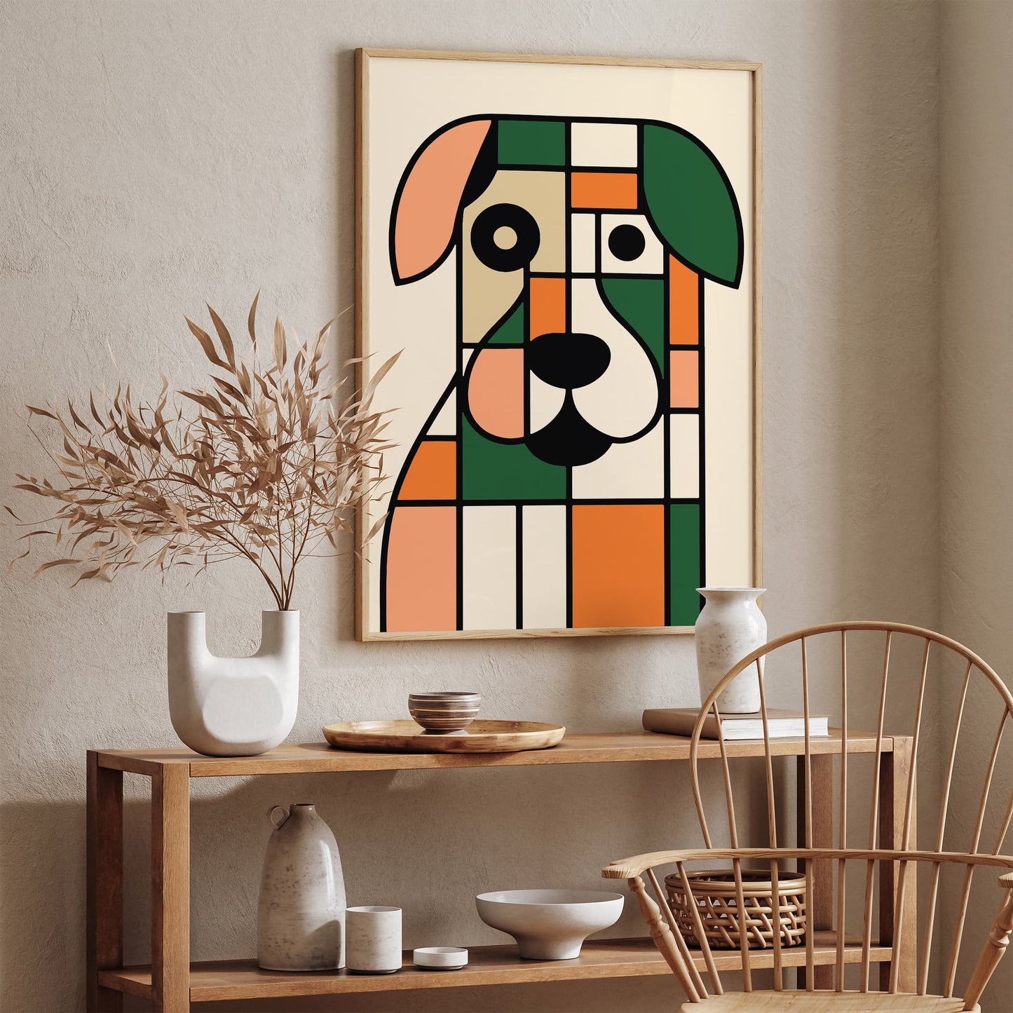 Bauhaus Dog Poster - Modern Minimalist Animal Wall Art