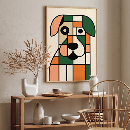 Bauhaus Dog Poster - Modern Minimalist Animal Wall Art