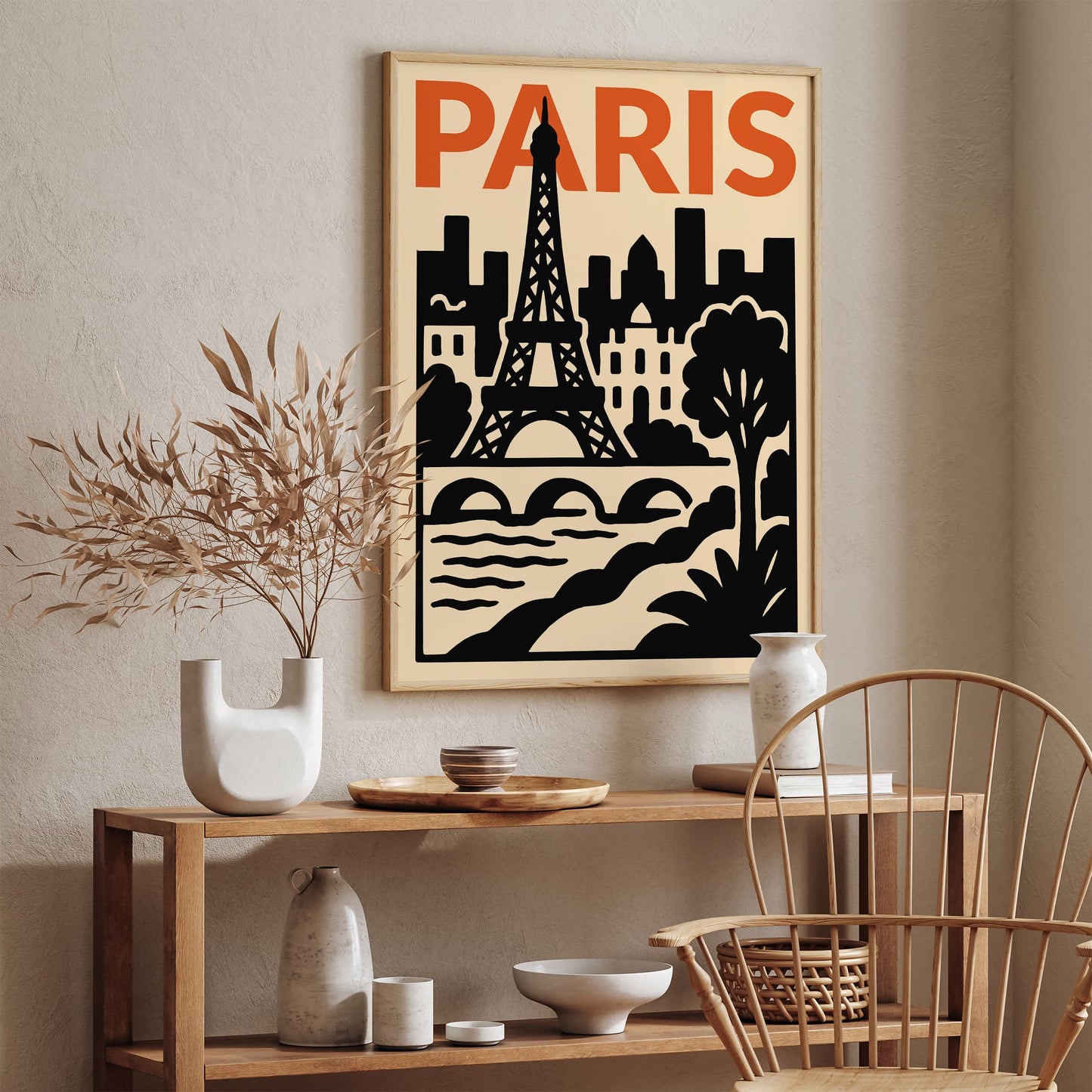 Paris Modern Cityscape Poster