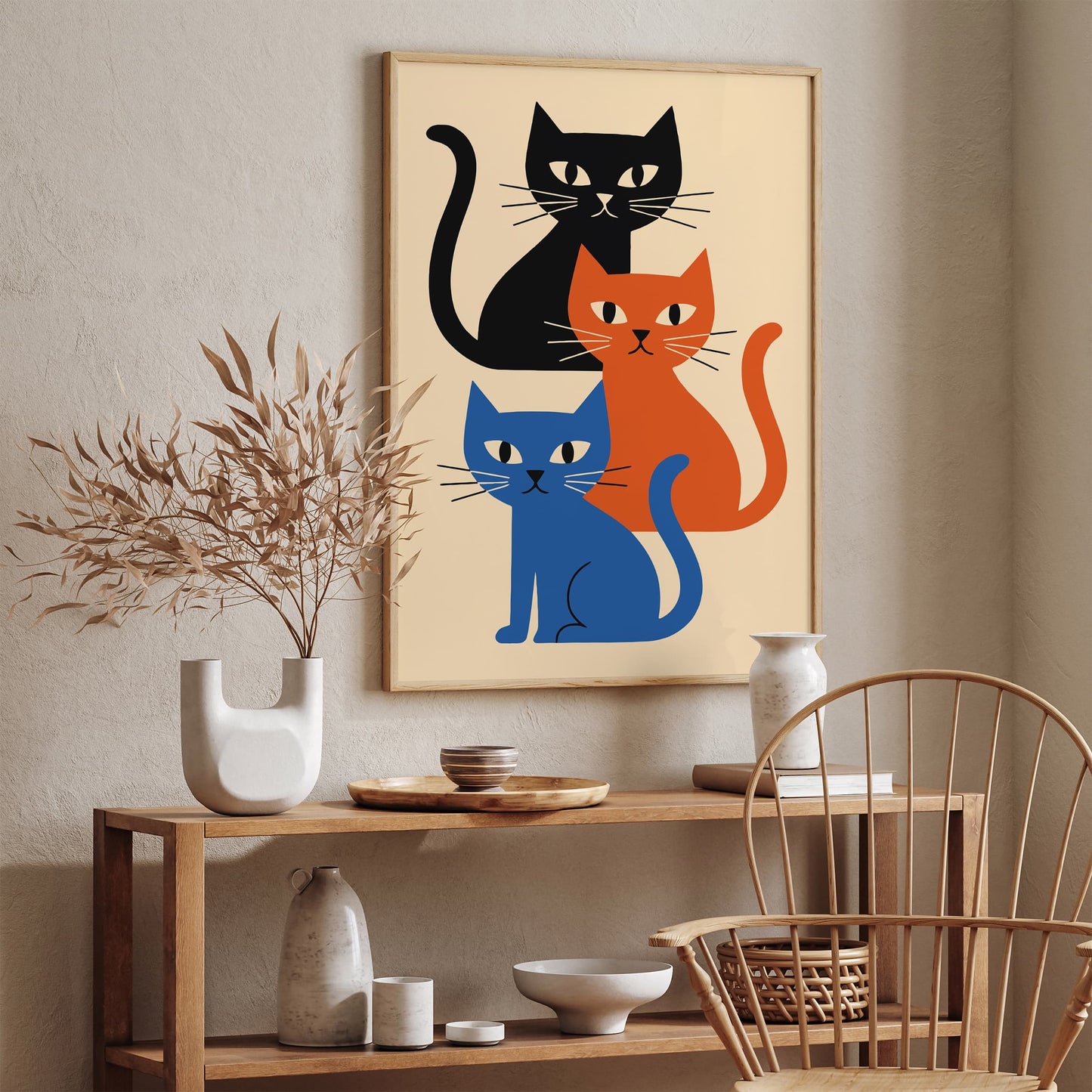 Three Cats Art Print