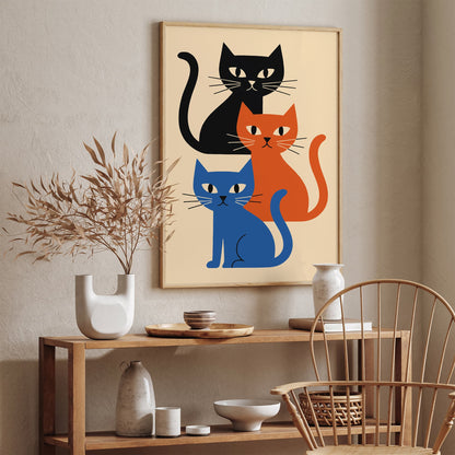 Three Cats Art Print
