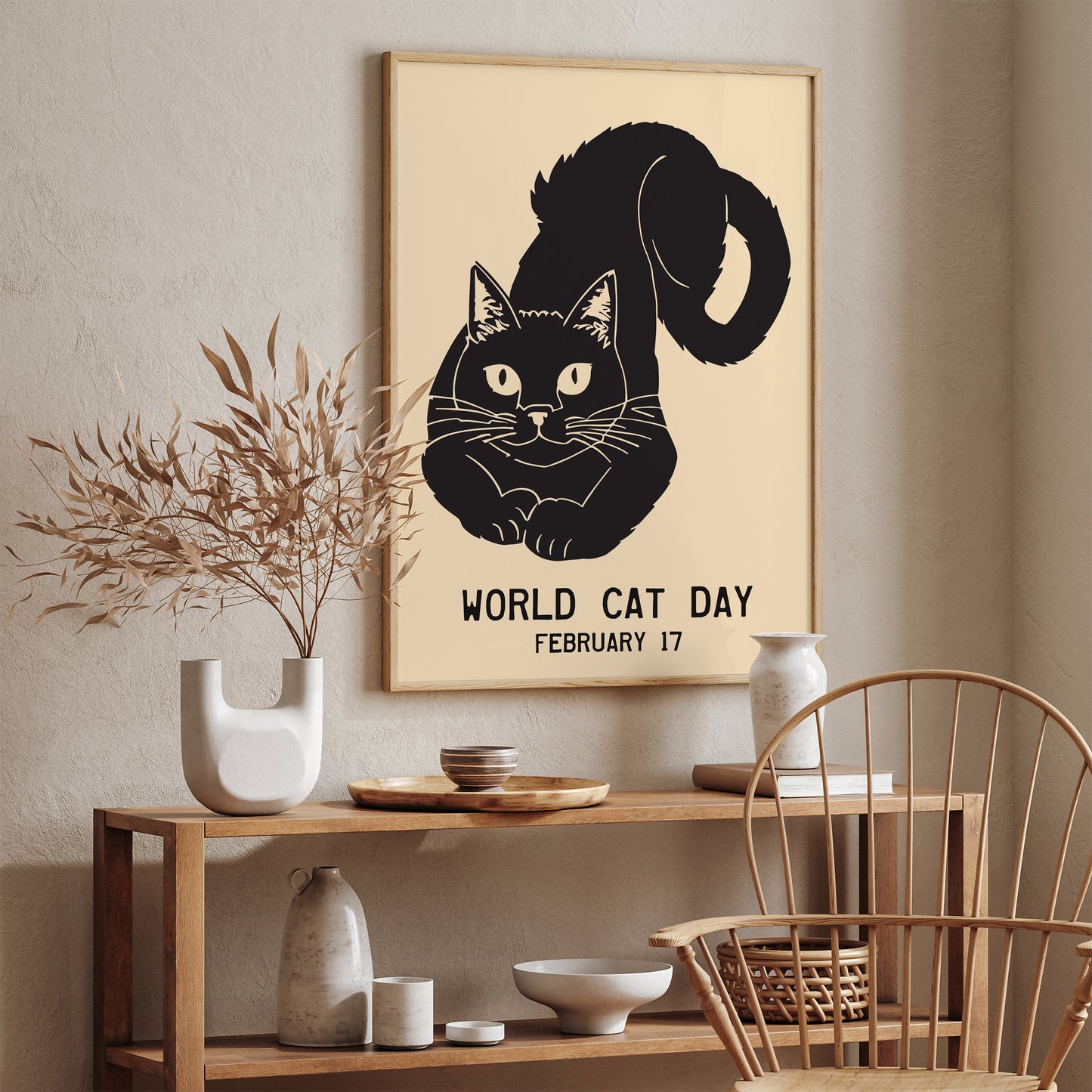 World Cat Day Vintage Poster