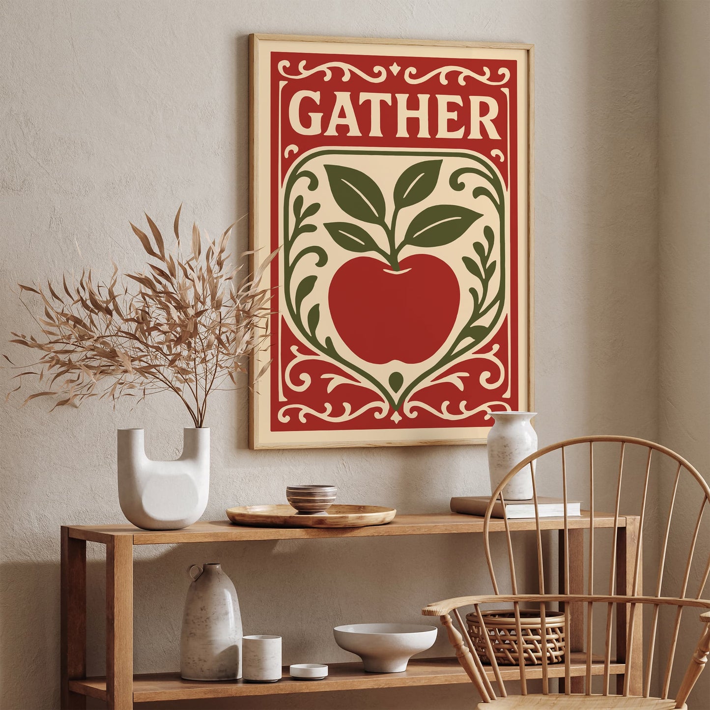 Gather Art Print - Kitchen Quote Poster