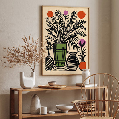 Retro Floral Still Life Art Print
